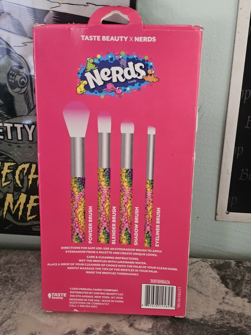 3/$25 Pink Candy-Print Cosmetic Brush Set Taste Beauty